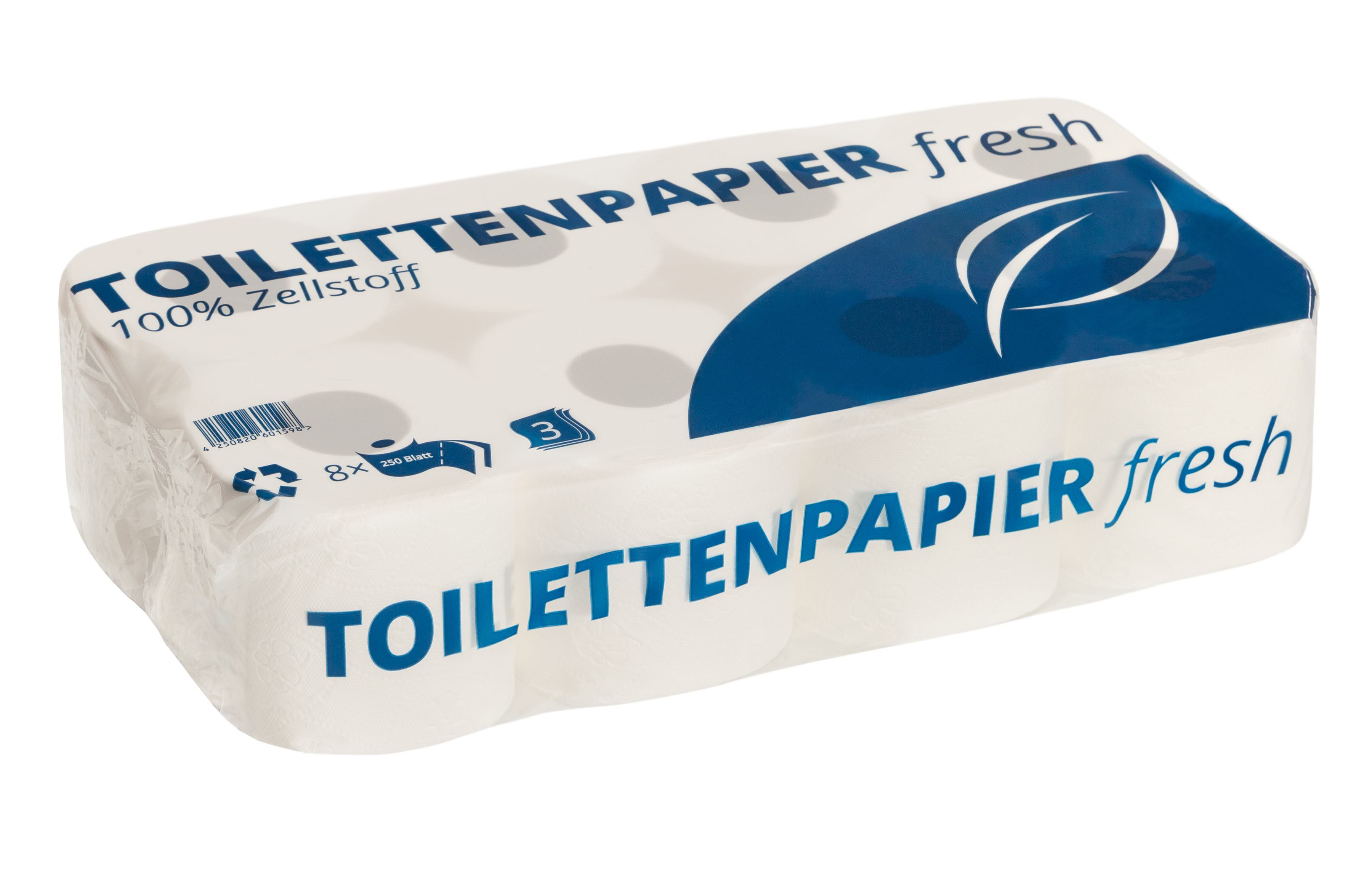 Toilettenpapier Kleinrolle (3-Lagig, Zellulose) - 72 x 250 Blatt