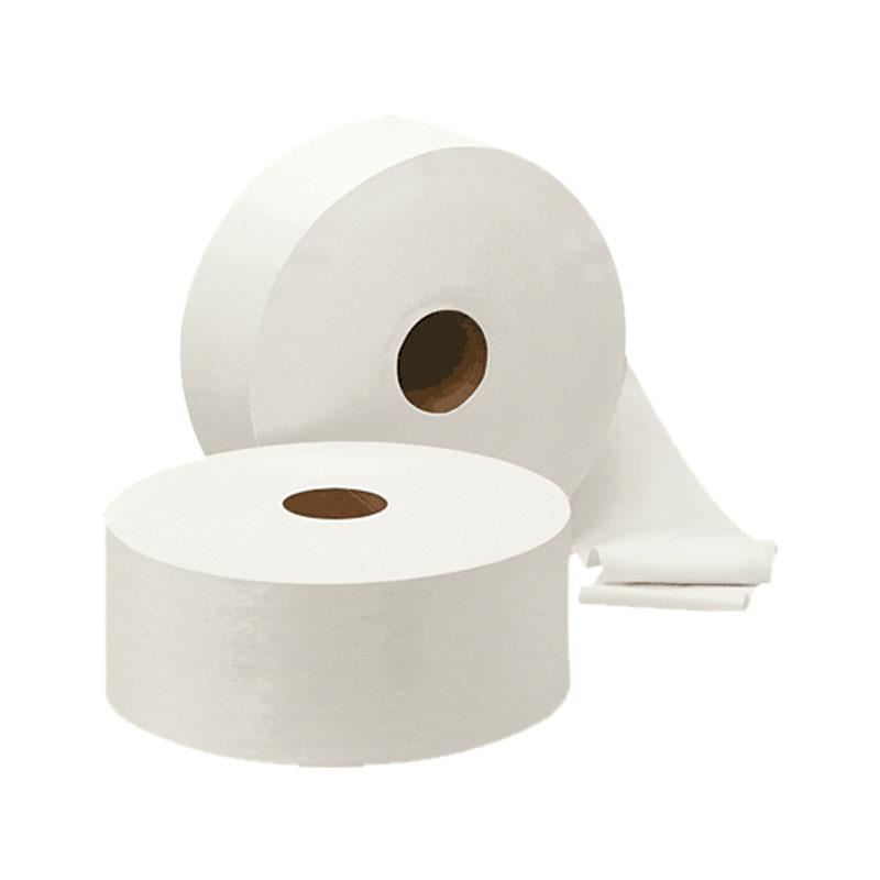 Jumbo-Toilettenpapier (2-lagig, 6 x 380 m, Recycling, Hochweiß)